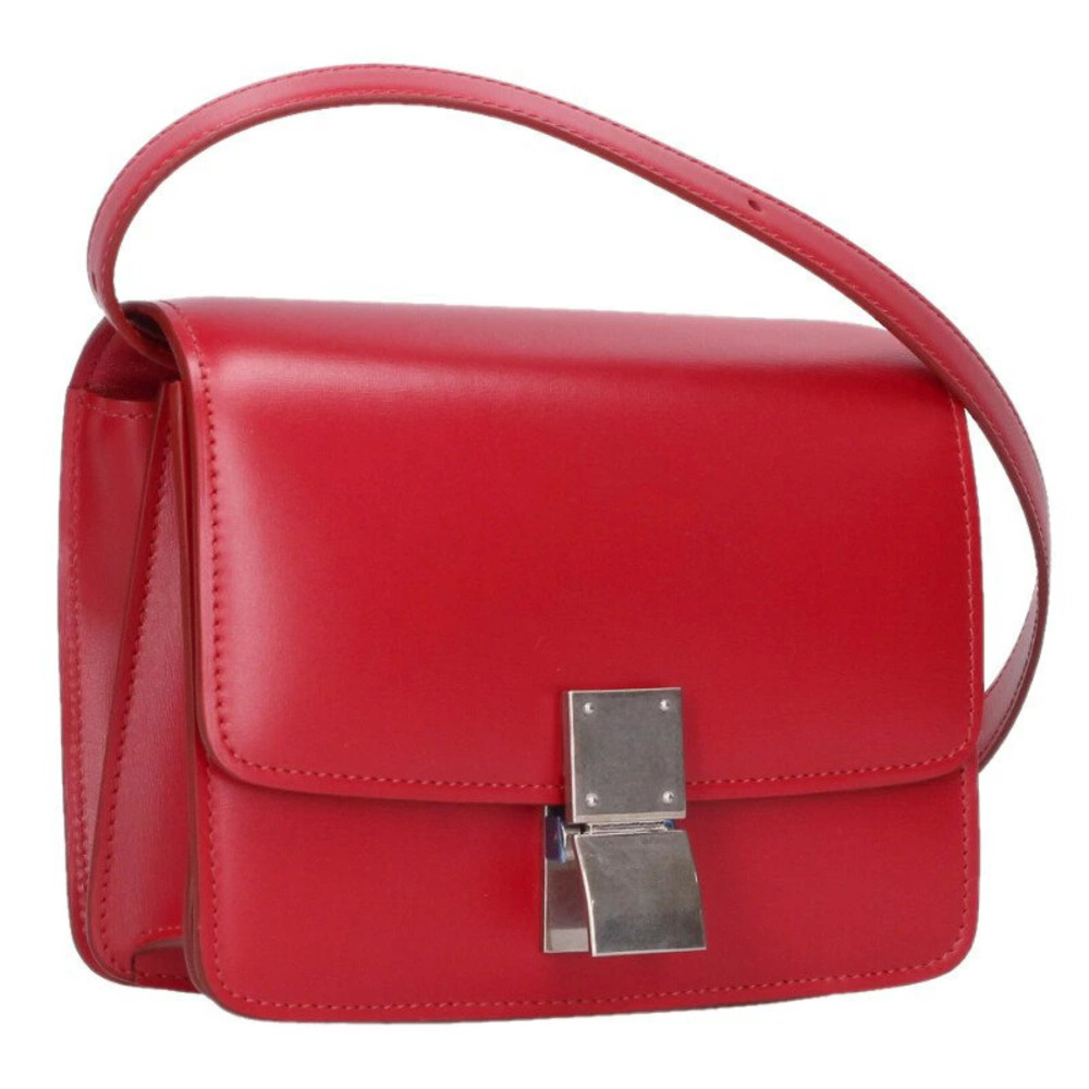 Celine Box Bag smooth calfskin leather Red